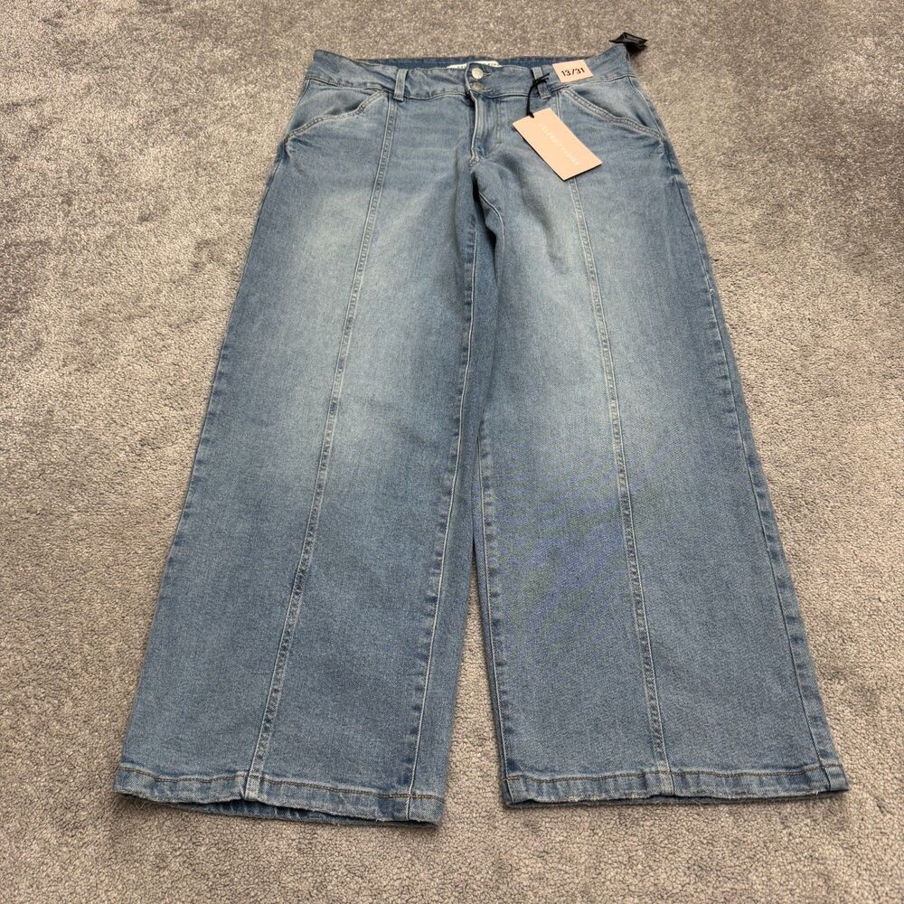Celebrity Pink Come Back Low Rise Wide Leg Seam Front Denim Jeans Womens 13/31